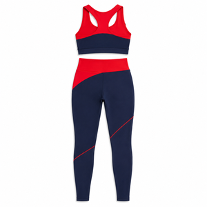 2 Piece Yoga Set Women Workout Clothes Gym Wear High Waist Leggings Sports Bra Fitness Athletic Color Block Activewear Outfit - Product Image 3