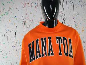 Sudadera de cuello alto MANA TOA ORANGE 100% NEGRO con apliques bordados, sudadera de cuello ancho CLUSH SPORTS - Product Image 5