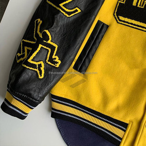 Get Your Own Custom Design Black Leather Sleeves With Black Wool Baseball Letterman <b>Jackets</b> <b>Men</b> College <b>Varsity</b> <b>Jackets</b> - Product Image 2