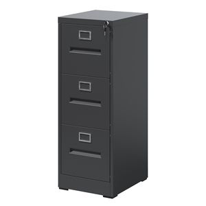 3-Drawer Metal Vertical <b>File</b> Cabinet with Lock Office Home <b>A4</b> Legal/Letter Size Narrow Assembled <b>File</b> Cabinet with Secure Lock - Product Image 1