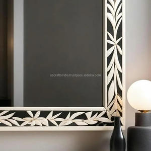 Exportateur indien Miroir mural décoratif personnalisable avec incrustation d'os pour chambre à coucher ou salon disponible à un prix abordable - Product Image 3