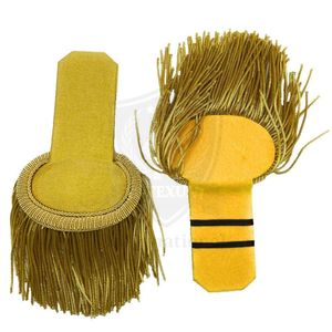 Epaulettes Ceremoniales Clásicas Doradas Personalizables con Flecos y Cordón Trenzado para Accesorios, Placas de Hombro y Logotipos - Product Image 4