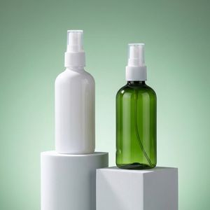 120ml Round PET <b>Plastic</b> <b>Spray</b> <b>Bottle</b> White Green with Fine Mist Sprayer for Skin Care Cosmetic Packaging Vietnam Factory - Product Image 2