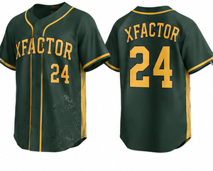 Maillot de baseball XFACTOR 24 pour homme, manches courtes, rayé, polyester respirant, coupe classique, toutes saisons, impression du nom de l'équipe - Product Image 2