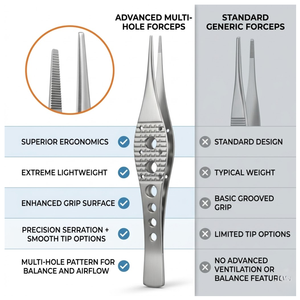 Pinzas Ergonómicas de Precisión de 5.5 Pulgadas con Punta Serrada de 1 mm, Instrumento Médico - Product Image 4