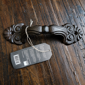 Cast Iron <b>Rustic</b> Pull Handle for Barn Door Gate Cabinet Drawer Furniture Hardware | Antique Black Brown Textured Decorative Pull - Product Image 1