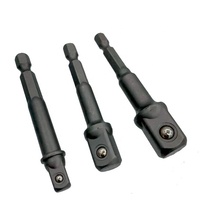 Juego de 3 Adaptadores OEM con Acabado Cromado para Bricolaje, con Tamaños de 1/2, 3/8 y 1/4 Pulgadas para Taladros Eléctricos