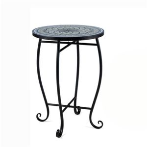 Tavolino Laterale in Metallo Bianco da 14 Pollici per Interni ed Esterni, Base a X, Supporto per Piante Resistente per Patio, Giardino, Soggiorno, Decorativo per Esterni - Product Image 1