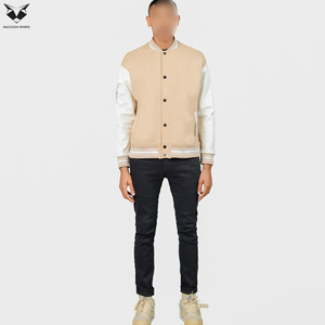 Latest Style Casual Sports Varsity Jacket, Wholesale Custom Wool & Soft Fleece Body with Full Leather Sleeves Men Jacket - Product Image 4