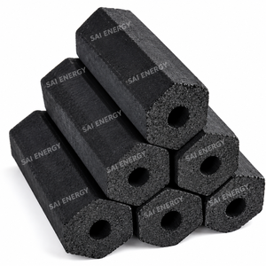 Charbon de coco en briquettes hexagonales Cocotronics Energy Machine-Made, noir, longue durée de combustion, sans étincelles, pour barbecue - Product Image 4