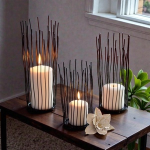 Juego de 3 Portavelas de Hierro, Diseño Moderno de Alambre, Resistentes al Calor, para Decoración del Hogar - Product Image 3