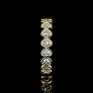 Anillo de Boda Vintage con Diamantes Cultivados en Laboratorio en Forma de Corazón, Engaste de Bisel, Oro 10K 14K 18K, Plata 925 935, Bañado en Rodio, Personalizado - Product Image 4