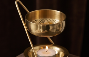 Brûleur d'encens en fer doré, porte-bougie chauffe-plat en métal, bol suspendu, diffuseur d'huiles essentielles, vente en gros - Product Image 5