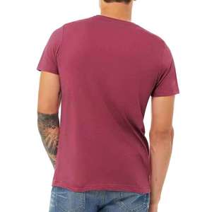 เสื้อยืดลำลองดีไซน์ล่าสุดสำหรับผู้ชาย สีแดงเลือดหมู คอกลม ผ้าเนื้อนุ่ม ใส่สบายในฤดูร้อน แฟชั่นทันสมัย คุณภาพสูง - Product Image 2