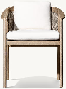 Chaise de salle à manger Direct Factory avec assise rembourrée, dossier en rotin et design moderne en bois élégant, idéale pour l'extérieur - Product Image 5