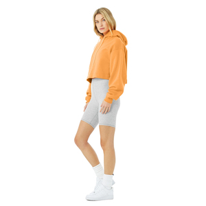 Sweat-shirt à capuche oversize pour femme, couleur unie, épaules tombantes, manches longues, en molleton de coton, respirant, coupe courte, idéal pour l'automne - Product Image 2
