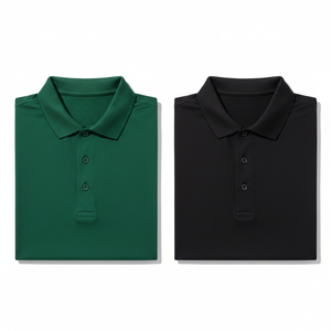 Polo décontracté pour homme 100 % coton avec poche, anti-plis, manches courtes, imprimé brodé personnalisable, confortable pour temps chaud - Product Image 1