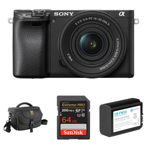 A6400 Vlog Mirrorless Camera with Dual Screen CMOS Sensor Glass Construction Featuring 16-50mm F/3.5-5.6 II Lens