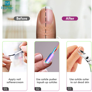Kit d'entretien des ongles en acier inoxydable durable, de qualité supérieure, sur mesure, haute précision, finition arc-en-ciel, avec repousse-cuticules - Product Image 6