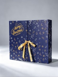 Boîte cadeau calendrier de l'avent de Noël personnalisée de 24 jours, boîte de l'avent en papier rigide à double porte de luxe avec ruban pour cadeau de Noël - Product Image 4