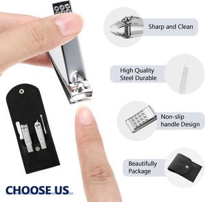 Best Selling Stainless Steel Nail Clippers Set with Ear Pick Nail File Travel Pouch Compact Manicure Grooming Kit - Product Image 3