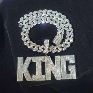 <b>Iced</b> <b>Out</b> Cuban Link <b>Chain</b> Necklace Zircon Pendant Hip Hop Jewelry for Party - Product Image 3