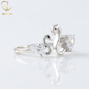Anillo de compromiso de diamantes Toi Et Moi, corte pera y corazón, diamante moissanita, símbolo de amor, delicado cisne, regalo de aniversario - Product Image 2
