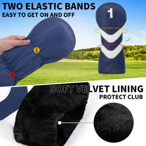 Funda Protectora para Cabeza de Driver de Golf de Cuero Genuino Impermeable de Alta Calidad, Números Personalizados Bordados, Cierre Elástico, Personalizable - Product Image 3