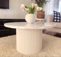 Mesa de Centro Moderna y Sencilla de Piedra, Duradera, de Diseño Creativo y Lujoso, Decorativa, Contemporánea, para Sala de Estar, Mueble Pequeño para el Hogar