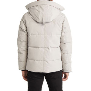 New Hooded <b>White</b> Woolen Streetwear <b>Jacket</b> for <b>Men</b> Women Winter Warm Coat Eco-Friendly Breathable Polyester Filled Simple - Product Image 2