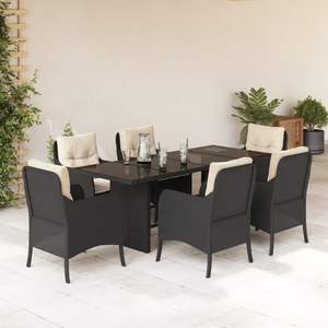 Conjunto de Comedor para Patio en Negro y Blanco Crema para Uso en Jardín - Product Image 1