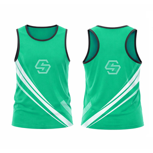 Hot Selling High Quality Sleeveless Full Sublimation Print Sports Gym Cycling Men's <b>Running</b> <b>Singlet</b> Tank Top - Product Image 3