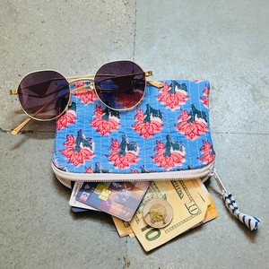 Handmade Floral Compact Luxury <b>Mini</b> Quilted Cotton Fabric Wallet for Women Zipper Eco-Friendly Durable Portable Coin Purse for - Product Image 3
