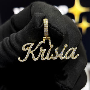 Luxury <b>Custom</b> <b>Name</b> <b>Necklace</b> 925 Sterling Silver VVS Moissanite Designer Letter Pendant Jewelry HipHop Style Unisex Everyday Wear - Product Image 5