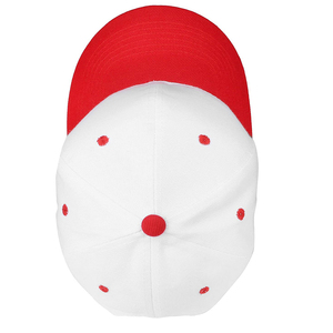 Gorra Snapback Blanca y Roja de 6 Paneles, Ajustable, Unisex, Estilo Casual, Color Sólido, para Primavera/Verano - Product Image 3