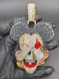 Unique Moissanite Hip Hop <b>Pendant</b> <b>Solid</b> Sterling Silver 925 Yellow Rose <b>Gold</b> Plated Nickel-Free Lead-Free IDGL/GRA Certified - Product Image 6