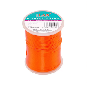 Cordoncino a coda di topo ILAN 1,5 mm x 50 m arancione per la creazione di gioielli - Product Image 1