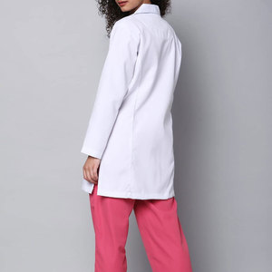 Blouse de laboratoire professionnelle blanche légère de qualité supérieure, fermeture à boutons-pression, fentes latérales, respirante, coupe confortable, vêtements de travail pour laboratoire médical - Product Image 2