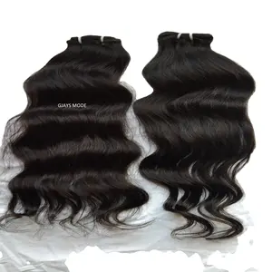 DOUBLE WEFTED INDIAN SILKY NATURAL BODY WAVE , BOUNCY WAVE HUMAN HAIR EXTENSION LOOSE WAVE