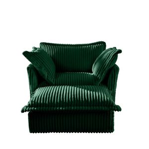 Set di Poltrone per Soggiorno con Pouf Rivestibile, Poltrona Imbottita con Seduta Profonda e Pouf Ampio, Design Elegante - Product Image 4