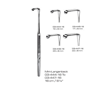 Rétracteur Mini-Langenbeck 16 cm (6¼ po) manuel en acier inoxydable, instrument de classe I pour opérations de chirurgie générale - Product Image 1