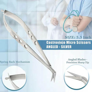 Support à ressort Castroviejo Vanna's MEDZORA de haute qualité, en acier inoxydable, pour microchirurgie manuelle - Product Image 2