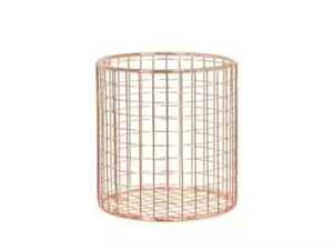 Black Metal Wire Storage <b>Basket</b> with Wooden Handles Mesh Bottom Rectangular Iron Organizer Bin for Kitchen Pantry <b>Bathroom</b> - Product Image 3