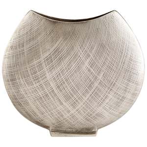 Artisanal Brushed Brass Aluminum Vase - Slim Textured Metal <b>Tabletop</b> Centerpiece for Contemporary Interiors - Product Image 5