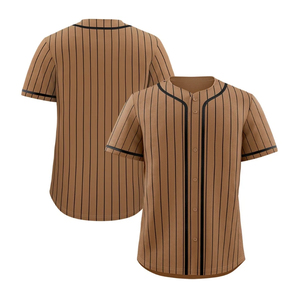 Wholesale <b>Baseball</b> Team Jersey with Pinstripe Design Lightweight Button Front Uniform Apparel for Clubs and Schools - Product Image 4
