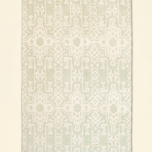 Alfombra de Lana Tejida a Mano Sage Ikat Heritage Verde Marfil, Alfombra Moderna de Diseño Geométrico, Antideslizante, Ecológica, de Pelo Grueso para Sala de Estar - Product Image 1