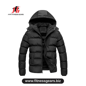 Chaqueta Acolchada con Capucha, Cortavientos, Informal de Invierno, con Cierre de Cremallera, Gruesa, con Relleno de Poliéster - Product Image 1