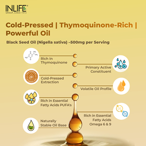 INLIFE Aceite de Semillas Negras Extra Virgen Prensado en Frío (480 mg) Aceite de Orégano (20 mg) Cápsulas Vegetales Líquidas 60 Unidades Vitaminas - Product Image 2
