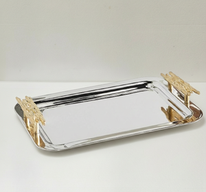 High Quality <b>Metal</b> Serving Tray Silver Finished <b>Metal</b> Chocolate Tray For Dessert Presentation Wedding Dining Table - Product Image 5