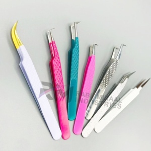 Pinzas de Precisión RMI de Acero Inoxidable para Pestañas, Antiestáticas, Punta Suave de 10 mm, Herramientas de Maquillaje, Extensión de Pestañas, Polvo Multicolor - Product Image 5